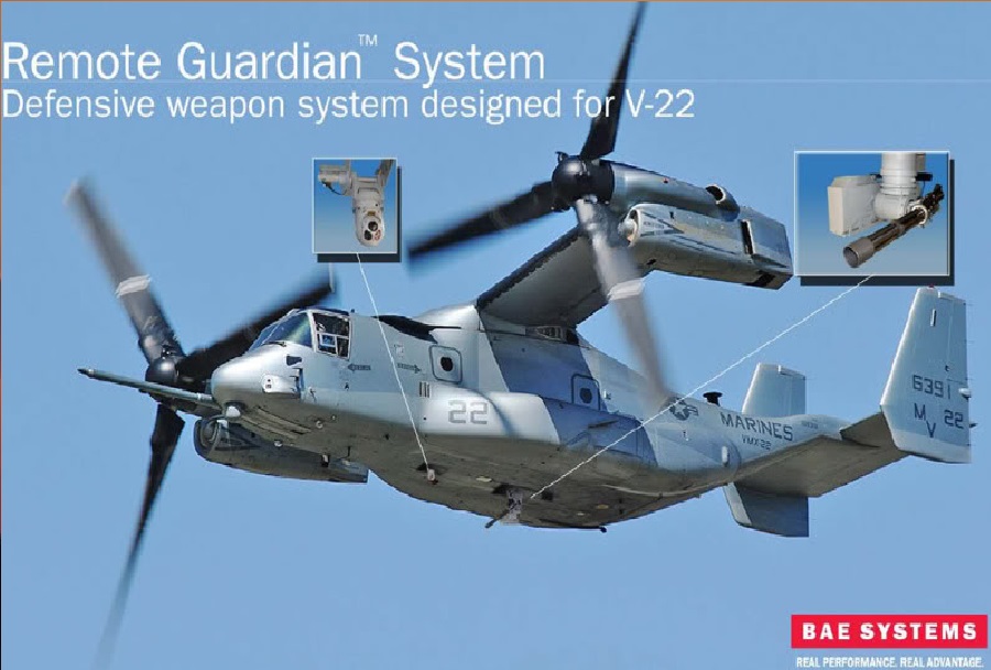 Konvertiplan V-22 osprey oborožen s sistemom IDWS