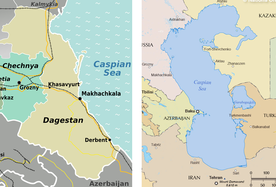 Zemljevid Kaspijskega morja
